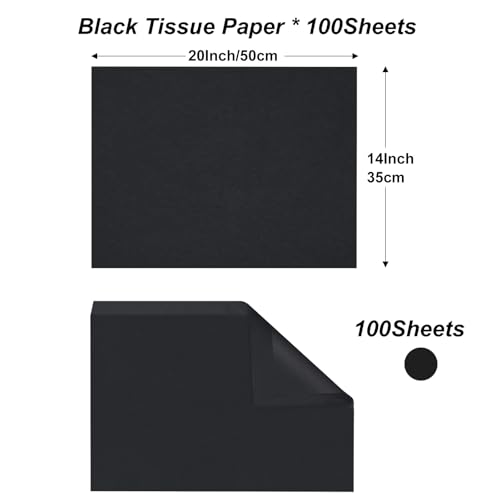 Jkopsnr 100 Sheets White Tissue Paper 20x14 Inches - color: Black, size: 14x20