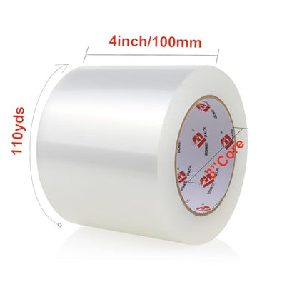 BOMEI PACK 4'' Wide Clear Packing Tape, 4-inch x 110 Yards (330ft), Heavy Duty Industrial Grade Packaging Tape Refills for Box Office Moving, Shipping and Mailing - size: 4 inch x 110 yards