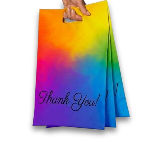 Donyson Rainbow Poly Mailers, 12x15, 50 Pack, Colorful Shipping Bags - color: Rainbow, size: 12x15 (50 Pack)