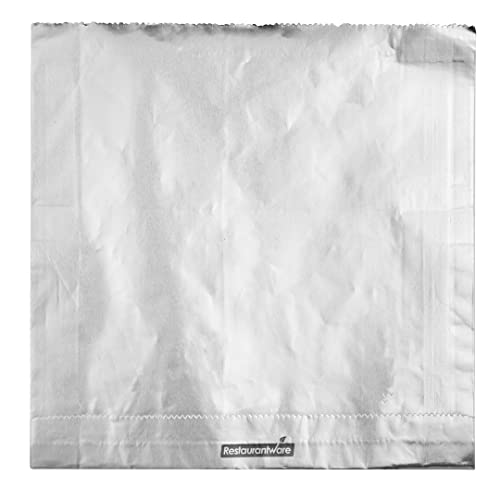 Restaurantware-Bag Tek 7.9 x 1.7 x 7.9 Inch Foil Lined Bags, 100 Greaseproof Foil Food Wrappers - Freezable, Non-Vented, Silver Paper Hot Sandwich Bags, Keeps Food Warm, For Hot And Cold Foods - size: 7.8"
