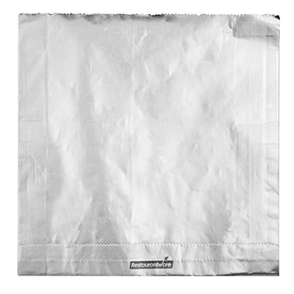 Restaurantware-Bag Tek 7.9 x 1.7 x 7.9 Inch Foil Lined Bags, 100 Greaseproof Foil Food Wrappers - Freezable, Non-Vented, Silver Paper Hot Sandwich Bags, Keeps Food Warm, For Hot And Cold Foods - size: 7.8"