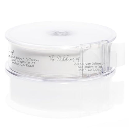 Clear The Wedding of Rolled Address Labels / 250 Personalized Return Address Labels/Designer Address Stickers in Elegant Plastic Dispenser - size: 250 Labels, style: Clear The Wedding of