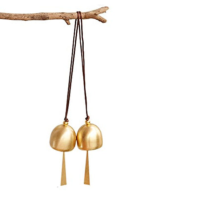 2Pcs Gold Plated Door Opening Bell Hanging Decoration Bell for Good Luck