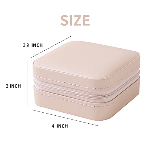 KElofoN Travel jewelry case Travel jewelry box Travel Jewelry Organizer Small box Gift for Girls Women with Mirror(Pink) - color: Pink