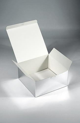 Metallic Silver Gift Boxes 25 pcs 8x8x4 for Various Gift-Giving Purposes - size: 1 Count (Pack of 25)