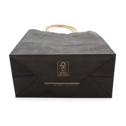 ClearBags Paper Merchandise Handle Bags (Black, 7 1/16" x 3 9/16" x 9 1/16") - color: Black, size: 7 1/16" x 3 9/16" x 9 1/16"