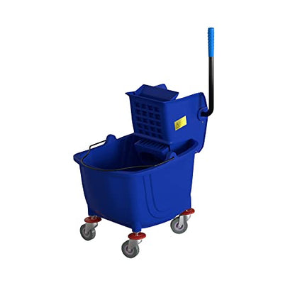 26 Qt. Blue Mop Bucket and Side Press Wringer Combo - color: Blue, size: 26 Qt.