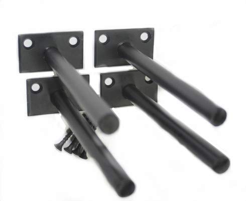 4 Pcs 5" Black Solid Steel Floating Shelf Bracket Blind Shelf Supports - Hidden Brackets for Floating Wood Shelves - Concealed Blind Shelf Support – Screws and Wall Plugs Included - size: 5 Inch, style: 4 Pack-Solid