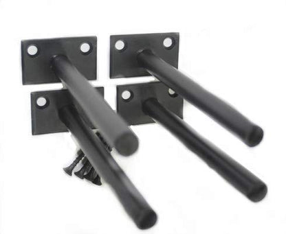 4 Pcs 5" Black Solid Steel Floating Shelf Bracket Blind Shelf Supports - Hidden Brackets for Floating Wood Shelves - Concealed Blind Shelf Support – Screws and Wall Plugs Included - size: 5 Inch, style: 4 Pack-Solid