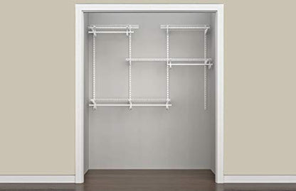 ClosetMaid ShelfTrack Wire Closet Organizer System, Adjustable from 4 to 6 Ft., With Shelves, Clothes Rods, Hardware, Durable Steel, White - color: White, size: 4 ft to 6 ft