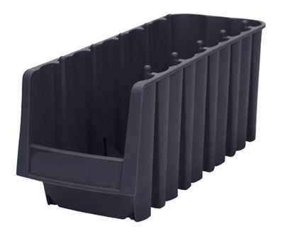 Akro-Mils 30778 Economy Stacking Shelf Plastic Storage Bins, (18-Inch x 8-3/8-Inch x 7-Inch), Black (8-Pack) (30778BLACK) - size: 17.875 x 8.375 x 7