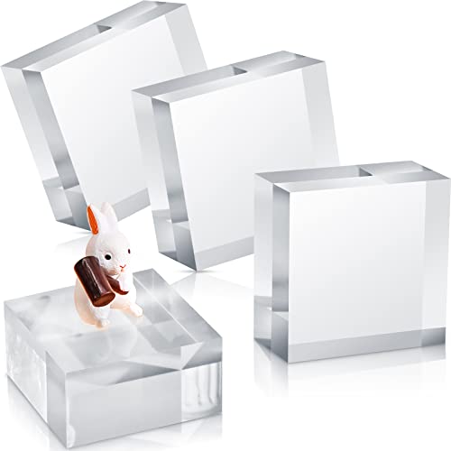 Vicenpal 4 Pieces Acrylic Square Display Block 2 x 2 x 1 Inches