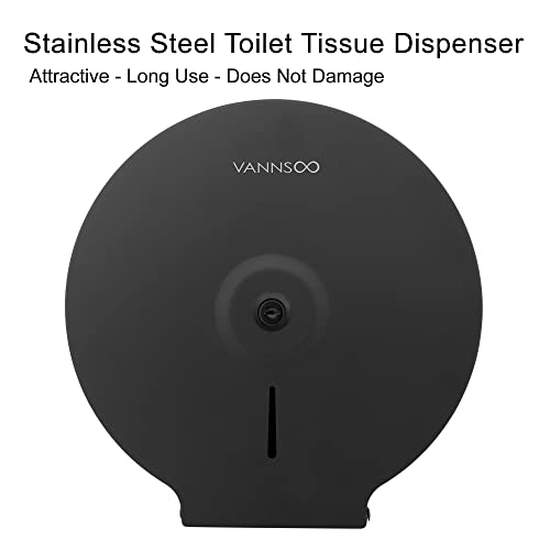 Commercial Jumbo Toilet Paper Dispenser, Wall Mount Stainless Steel - color: Black