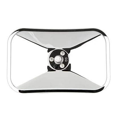 GG Grand General 33086 Stainless Steel Center Mount 5-1/2 X 8-1/2 inches Rectangle Flat Mirror - color: Stainless steel, style: Flat Mirror