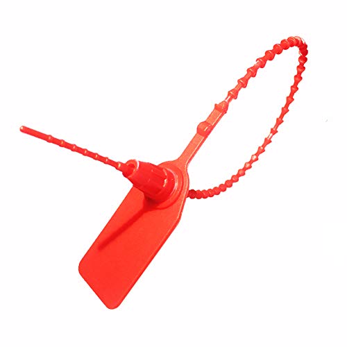 AOMGD Plastic Tamper Seals Fire Extinguisher Tags, Red, 100 Pcs - color: Red
