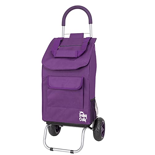 dbest products Trolley Dolly Purple Foldable Shopping cart for Groceries with Wheels and Removable Bag and Rolling Personal Handtruck Standard, 1 unit - color: Purple, style: Cart