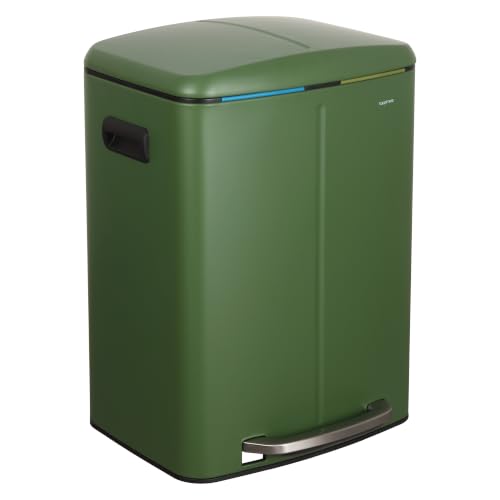 happimess Marco 10.6 Gal Double Bucket Step Trash Can, Pine Green - color: Pine Green