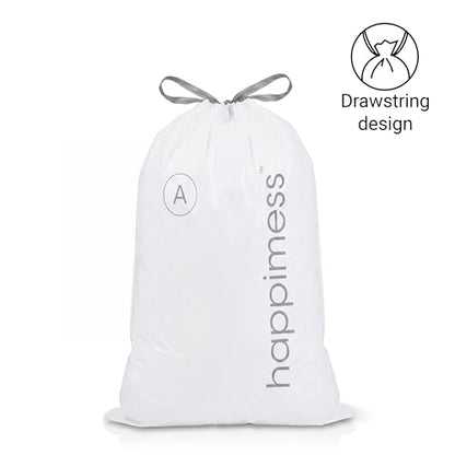 happimess 20-Count Unscented 8 Gal Drawstring Trash Bags, White - color: White, size: 20 Count (Pack of 1)