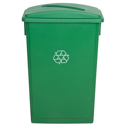 23 Gallon Green Slim Rectangular Trash Can with lid Restaurant Trash can Commercial Trash can Tall Plastic Trash can Industrial Trash can Square Trash cans with Paper Slot Lid - color: Green, size: with Paper Slot Lid