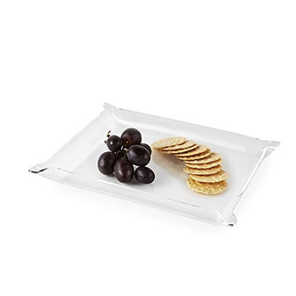 Huang Acrylic Clear Multi-use Valet Tray | Great for Snacks, Candy, Jewelry, Keys, Wallets, and More | Display in The Kitchen, Living Room, Bedroom, or Bathroom | Medium 10" x 8" - size: 9.5" x 7.5" x 1"