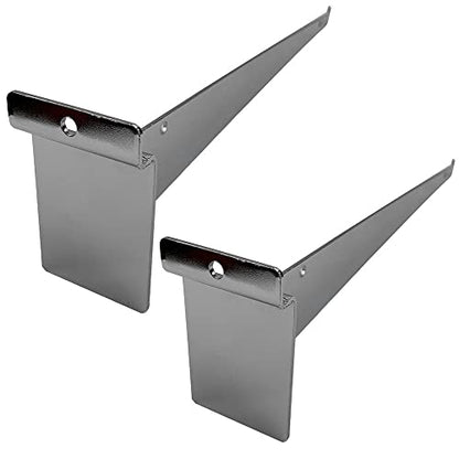 16" Slatwall Shelf Bracket, Chrome, Hanger Display Panel Shelf 6 Pc Set
