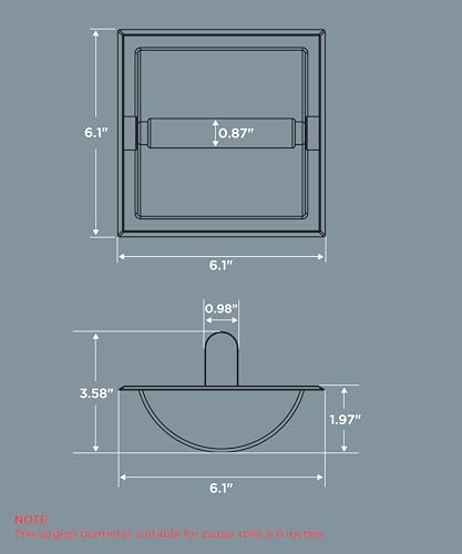 FORIOUS Recessed Toilet Paper Holder for Mega Rolls, Chrome - color: Chrome