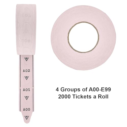 1 Roll of 2-Digit T80 Pink Take a Number Tickets for D80 Ticket Dispenser - 2000 / roll (Pink) - color: Pink