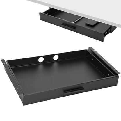 Menkxi 22 x 14 in Under Desk Drawer,Slide out Storage Organizer Heavy Duty - size: 22 x 14 in
