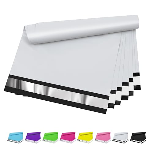 Poly Mailers 10 x 13 Inch, 25 Count, White 2.4 Mil Self-Seal Bags