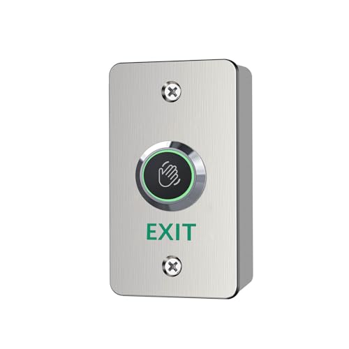 Infrared Sensor Exit Button with Back Box IR Touchless Door Release 304 Stainless Steel IP67 Waterproof with LED Indicator for Access Control Systems - color: 3.4'' x 2.0'' with Box