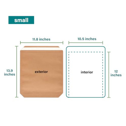 Elementree Small Recyclable Paper Mailers - 11" x 12.5" - 50 Count - Brown Expandable Envelopes & Shipping Bags - Made in the USA - Double-Walled Kraft Paper (00955) - size: Small