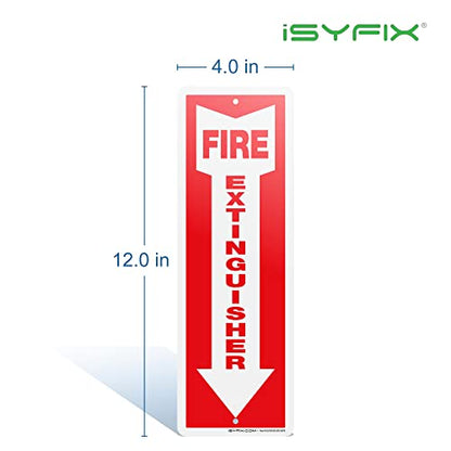 iSYFIX Fire Extinguisher Aluminum Signs, 4x12 Inch, 10 Pack - color: METAL