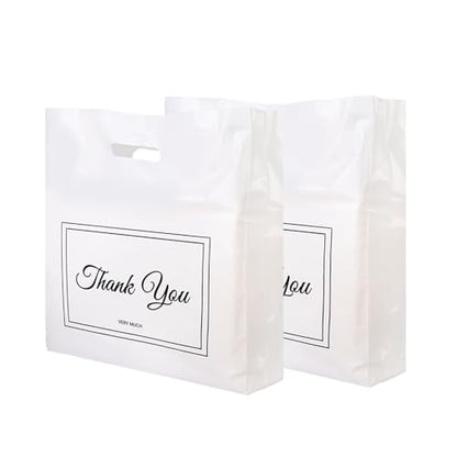 Belinlen 100Pcs 16x18 Inch Thank You Bags for Small Business|White - color: 16x18 Inch (100Pcs)white