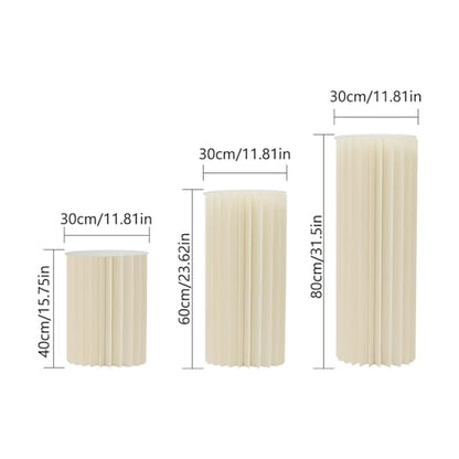 Cylinder Pedestal Stand, 3 Pcs Cardboard Centerpiece Display