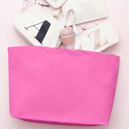 Large Canvas Tote Bag Reusable Extra Big Grocery Bags - color: Pink