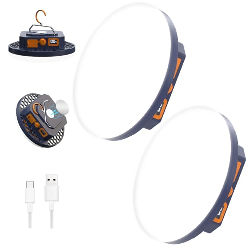 2pcs 10000mAh Rechargeable 3000LM Tent Light Camping Light - color: White