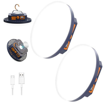 2pcs 10000mAh Rechargeable 3000LM Tent Light Camping Light - color: White