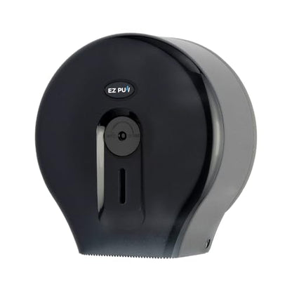 EZ-Pull Wall-Mounted 9" Single Jumbo Toilet Tissue Paper Dispenser for Restroom/Office/Commercial/Industrial, Pearl Black - style: Smoke