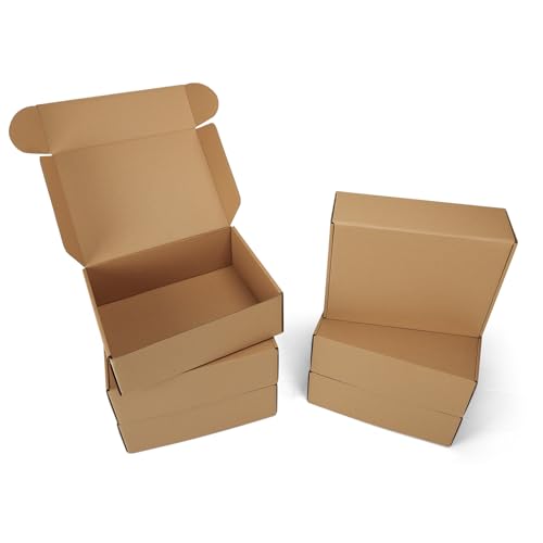 PHAREGE 6 Pack 12x9x4 inch Cardboard Shipping Boxes, Brown Gift Boxes - color: Brown, size: 12x9x4 inch 6 Pack