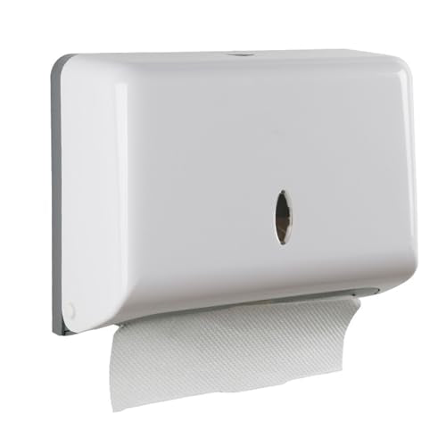 Paper Towel Dispensers, Wall Mount Commercial Toilet Tissue Dispensers Paper Towel Holder C-Fold/Multifold Paper Towel Dispenser for Bathroom, Kitchen(White) - color: White