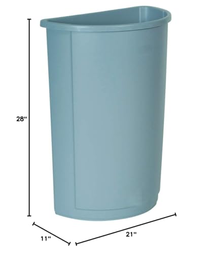 Rubbermaid Commercial Products Untouchable 21 Gal Half Round Gray for Offices/Mailrooms/Classrooms/Areas of High Waste Generation - color: Gray