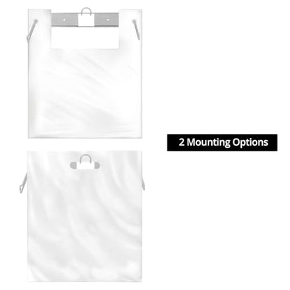 QWORK Bag Holder for Plastic Bags, T-Shirt Bag Rack Holder, T Shirts Bags Rack, Hanging Bag Rack, Fits Standard Bags, with Screws, 11.81" x 10.04" x 2.76"