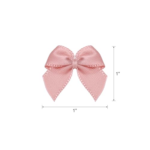 MECCANIXITY Mini Ribbon Bow 1" Mini Fabric Flower Bows Rose Pink 150Pcs - color: Rose Pink