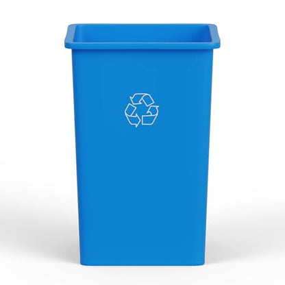 35 Gallon Blue Square Commercial Trash Garbage Can | Outdoor Office Restaurant School Kitchen - color: Blue, size: 35 Gallon, style: Trash Can