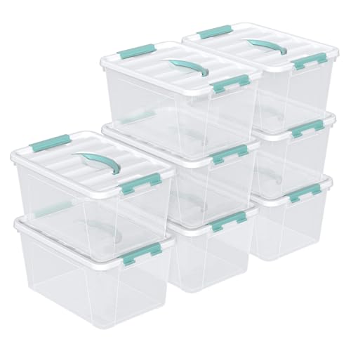 8-Pack Stackable Clear Storage Bins with Lids, 14-Qt Storage Box - size: 14 Quart