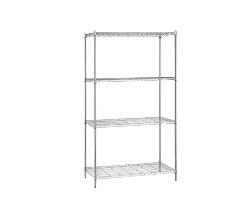 Quantum Storage Systems WR74-3648C Starter Kit for 74' High 4-Tier Wire Shelving Unit, Chrome Finish, 36' Width x 48' Length x 74' Height - size: 74H x 48W x 36D