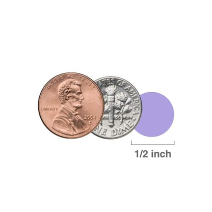 ChromaLabel Lavender Removable Dot Stickers, 1/2 Inch, 1000/Roll - color: Lavender, size: 1/2"
