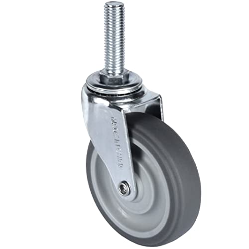 Finnhomy Caster Wheels 3 Inch Set of 4 Heavy Duty Threaded Stem Casters1/2-13x1-1/2 Swivel Rubber Industrial Castors Premium Wheels for Wire Shelving/Furniture/Carts Load Bearing 720 Lbs Gray - size: 1/2" -13 x 1-1/2" (No Brake)