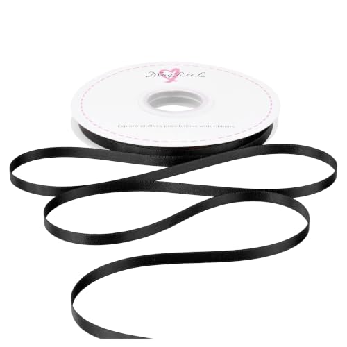 MAYREEL Black Satin Ribbon 1/4 Inch Double Faced 50 Yards - color: Black, size: 1/4 Inch