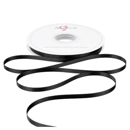 MAYREEL Black Satin Ribbon 1/4 Inch Double Faced 50 Yards - color: Black, size: 1/4 Inch